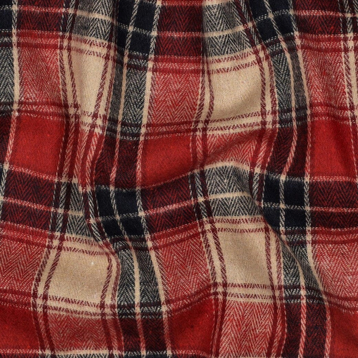 Flanell Hüttenzauber Karo | Rot-Natur Fadenwunsch 