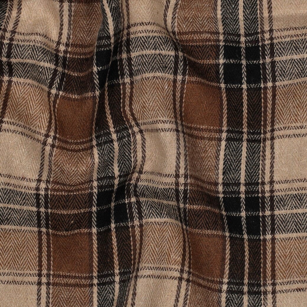 Flanell Hüttenzauber Karo | Braun-Natur Fadenwunsch 
