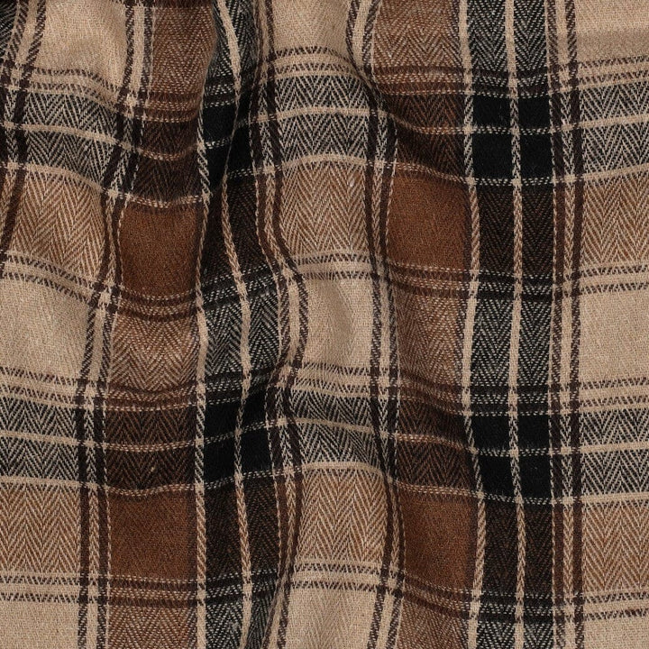 Flanell Hüttenzauber Karo | Braun-Natur Fadenwunsch 