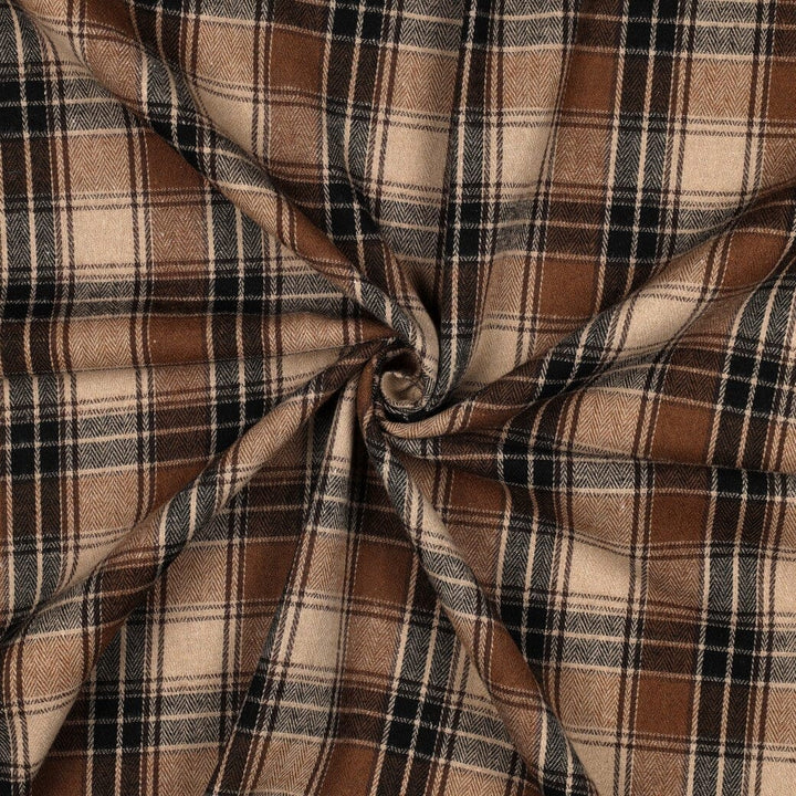Flanell Hüttenzauber Karo | Braun-Natur Fadenwunsch 