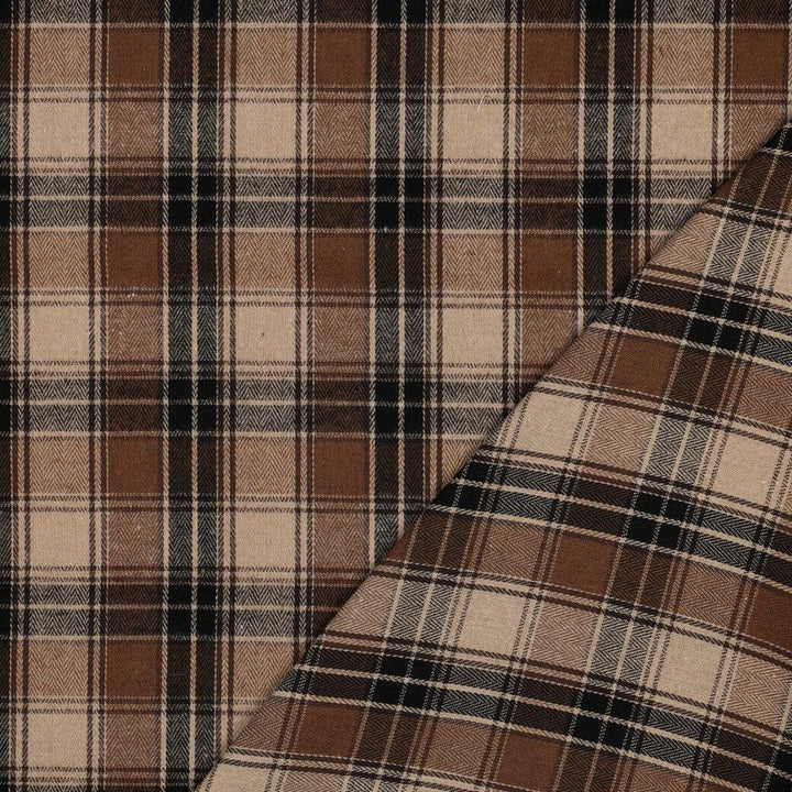 Flanell Hüttenzauber Karo | Braun-Natur Fadenwunsch 