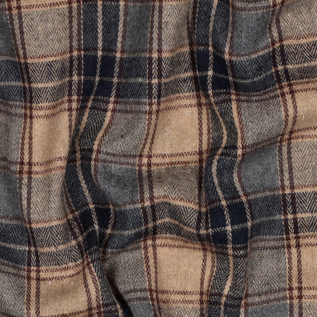 Flanell Hüttenzauber Karo | Blau-Natur Fadenwunsch 