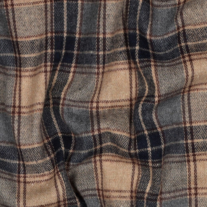 Flanell Hüttenzauber Karo | Blau-Natur Fadenwunsch 