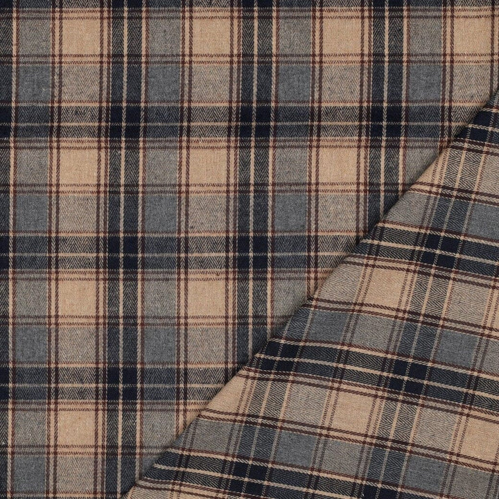 Flanell Hüttenzauber Karo | Blau-Natur Fadenwunsch 