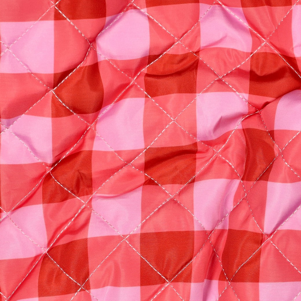 Steppstoff „Vichy“ | Pink/Rot | Wendeoptik