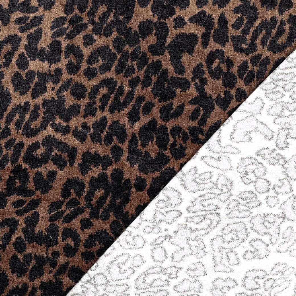 Stretch Samt Leo Glamour | Braun Fadenwunsch 