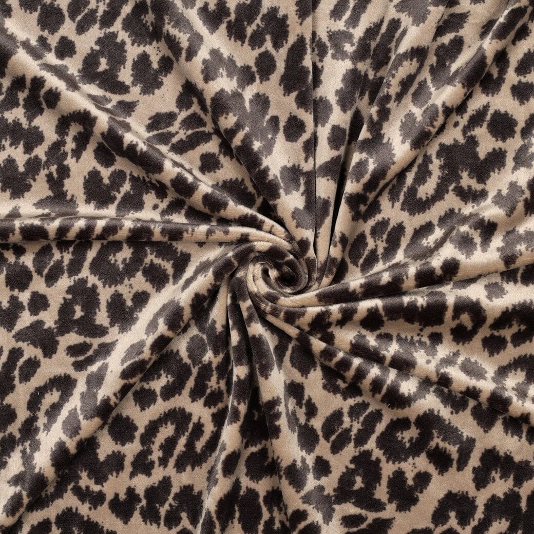 Stretch Samt Leo Glamour | Beige Fadenwunsch 