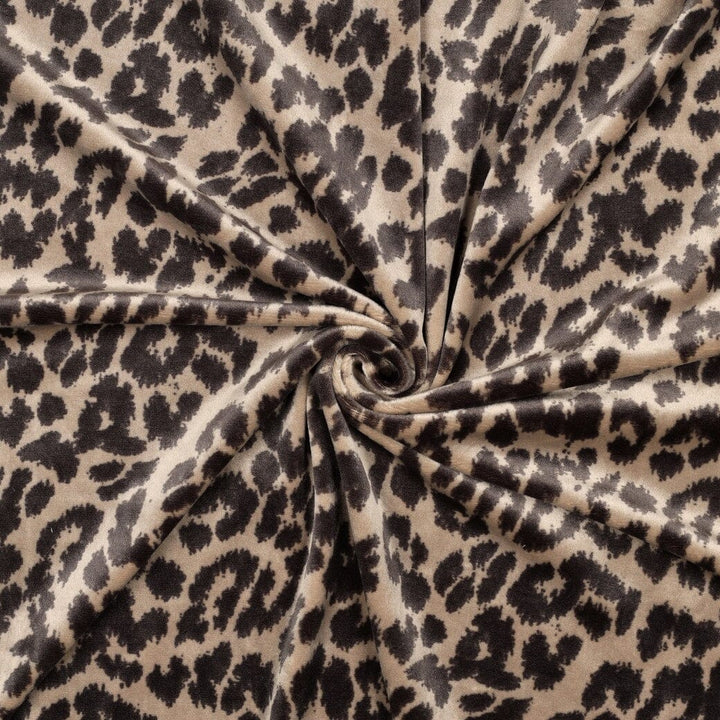 Stretch Samt Leo Glamour | Beige Fadenwunsch 