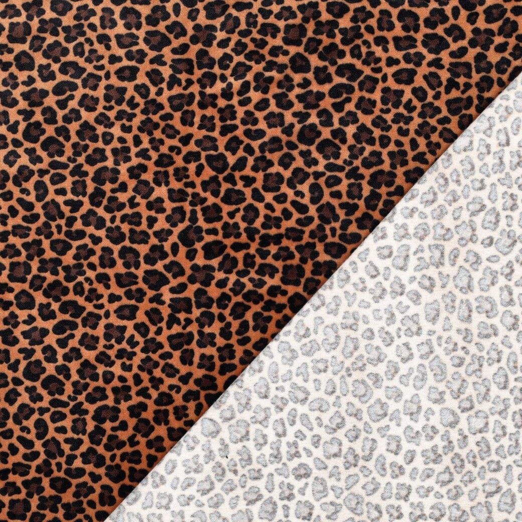 Stretch Samt Leo Wild Glow | Cognac Fadenwunsch 