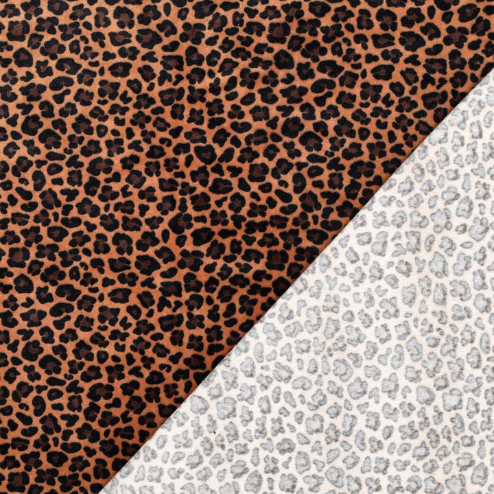 Stretch Samt Leo Wild Glow | Cognac Fadenwunsch 