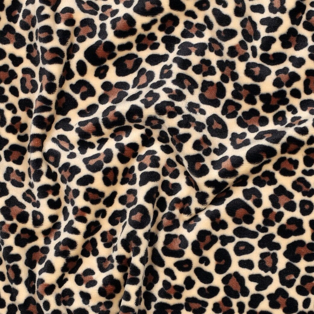 Stretch Samt Leo Wild Glow | Creme Fadenwunsch 