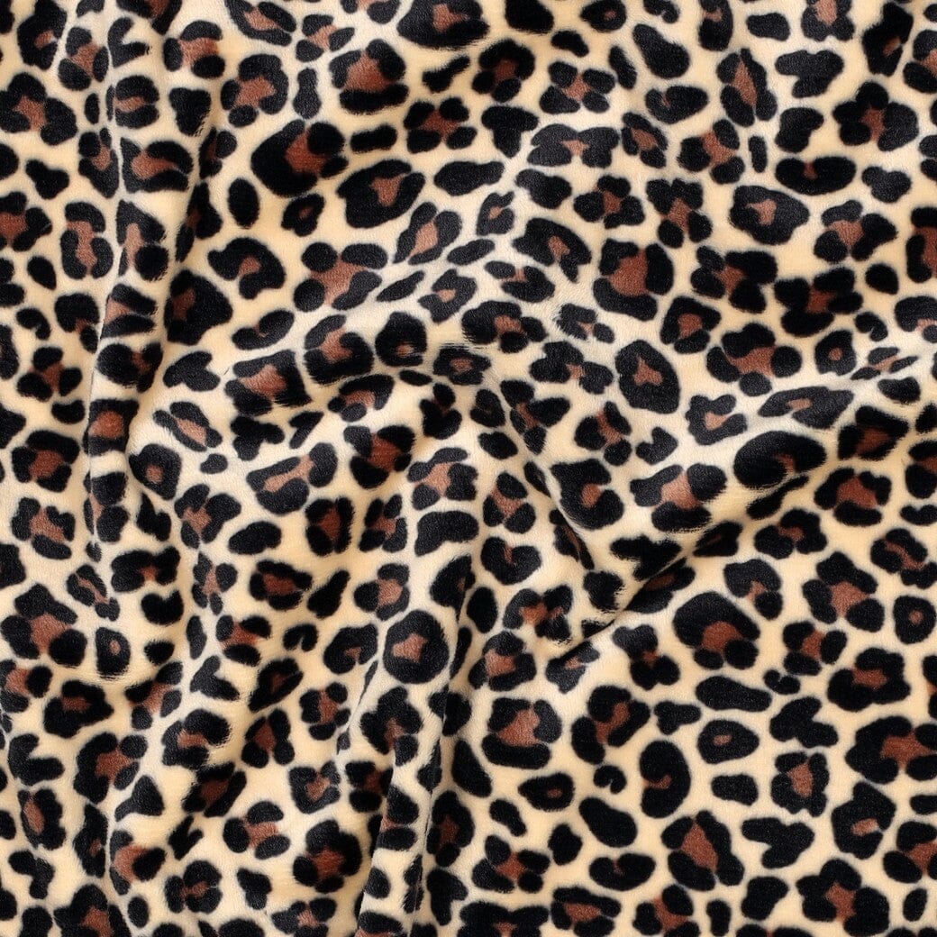 Stretch Samt Leo Wild Glow | Creme Fadenwunsch 