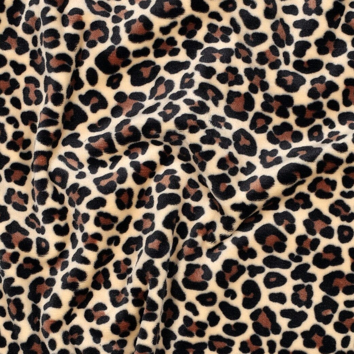 Stretch Samt Leo Wild Glow | Creme Fadenwunsch 
