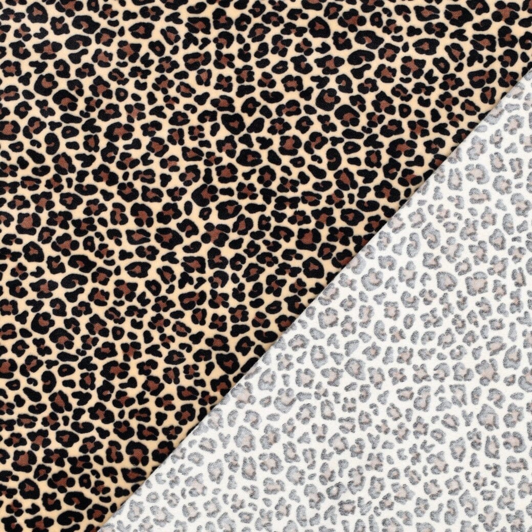 Stretch Samt Leo Wild Glow | Creme Fadenwunsch 