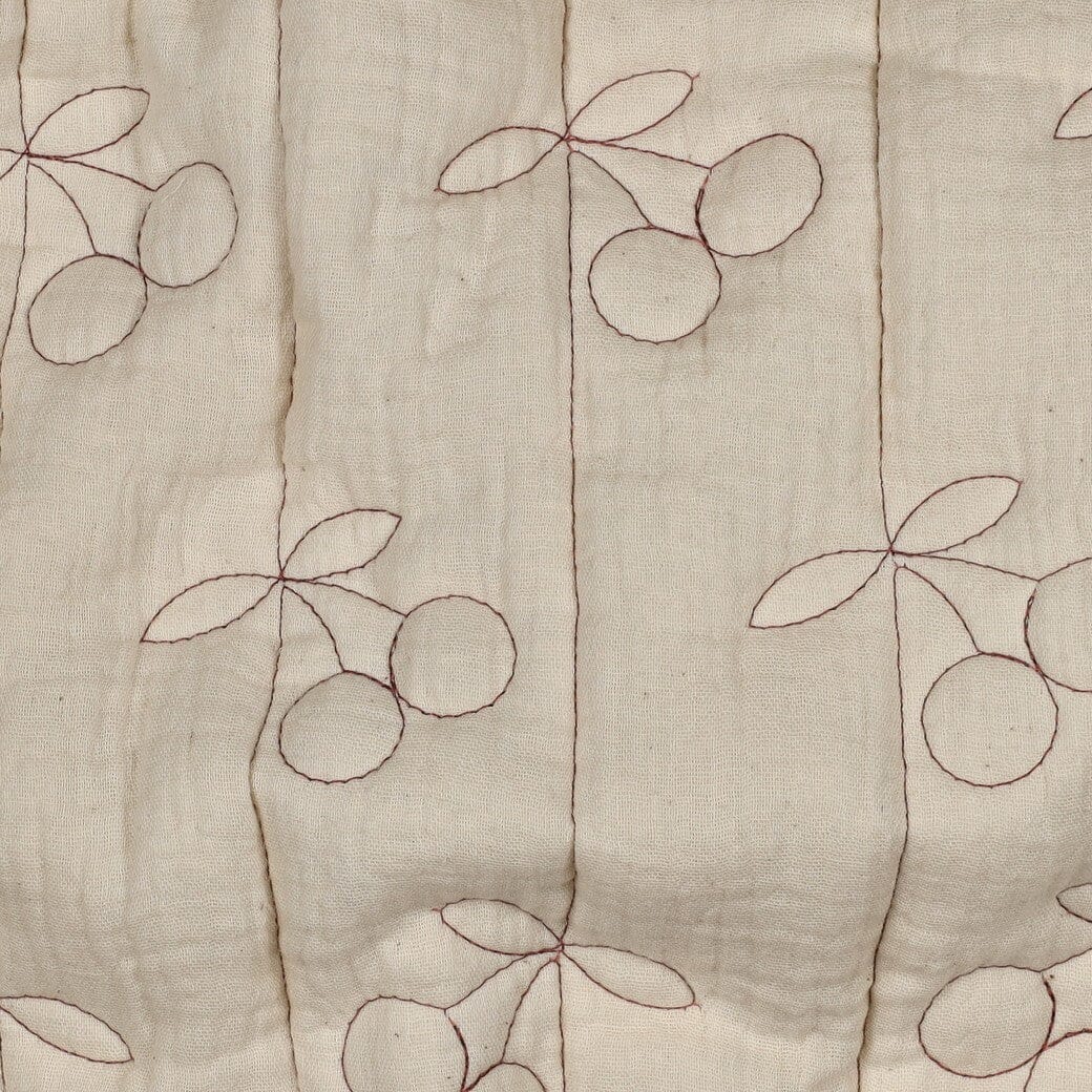 Steppstoff Musselin Kirschen Natural Fadenwunsch 