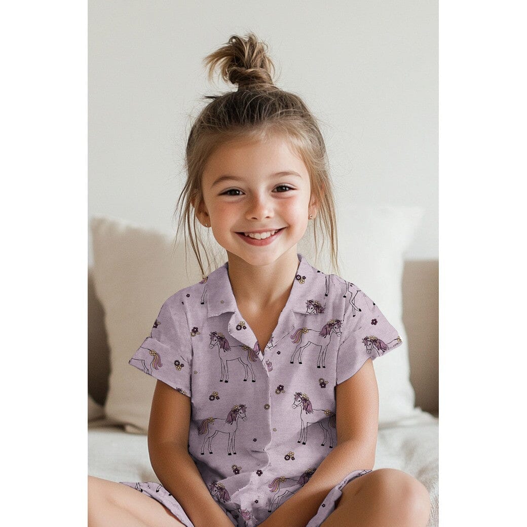 Jersey "Glitzer Pferd - Flieder" fadenwunsch 