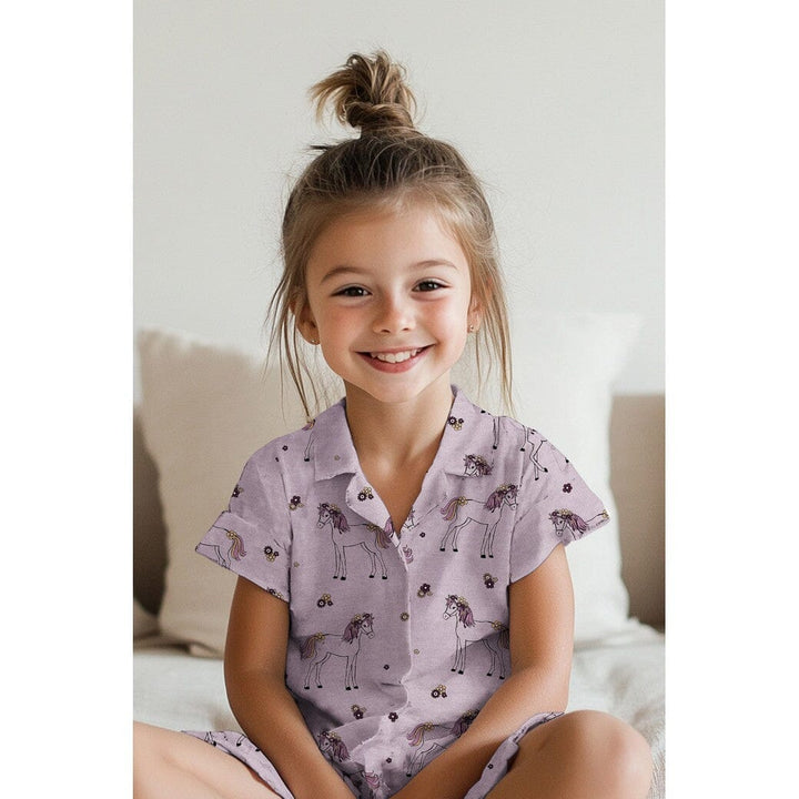 Jersey "Glitzer Pferd - Flieder" fadenwunsch 