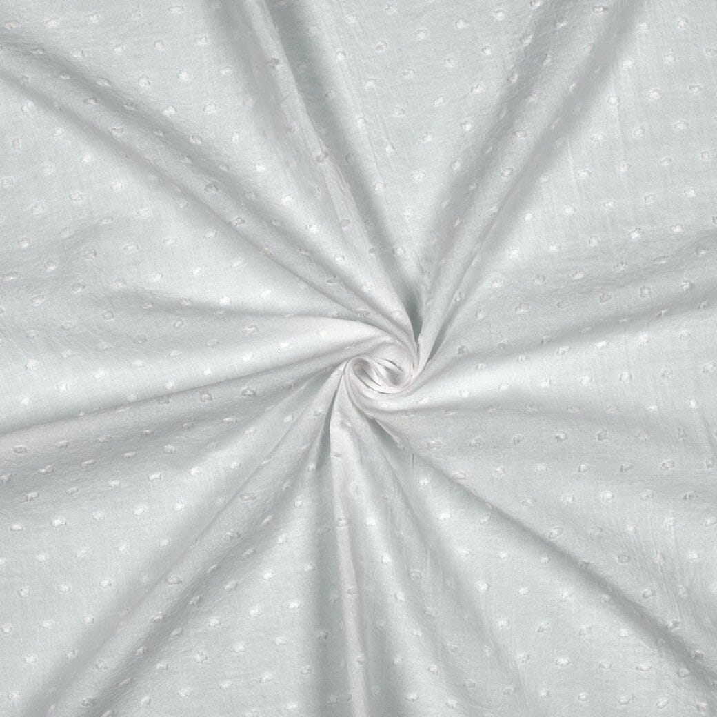 Baumwolle Swiss Dots Eleganz | Struckturbaumwolle | Weiß Fadenwunsch 