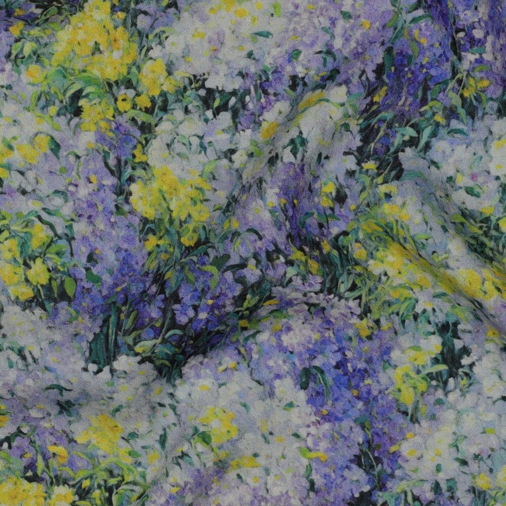 Viskose „Soft Bloom“ – florales Aquarell in Blau Fadenwunsch 