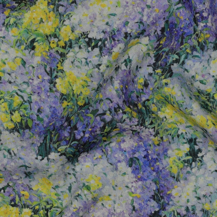 Viskose „Soft Bloom“ – florales Aquarell in Blau Fadenwunsch 