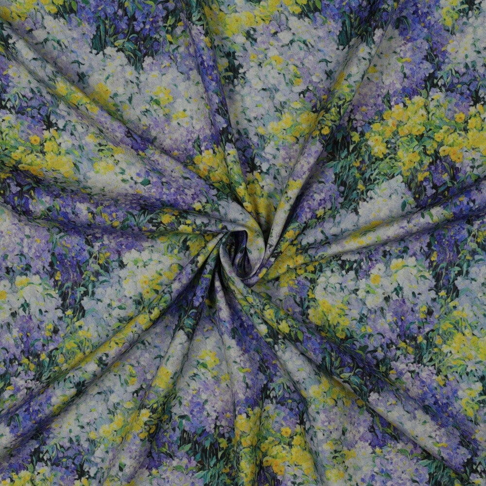 Viskose „Soft Bloom“ – florales Aquarell in Blau Fadenwunsch 