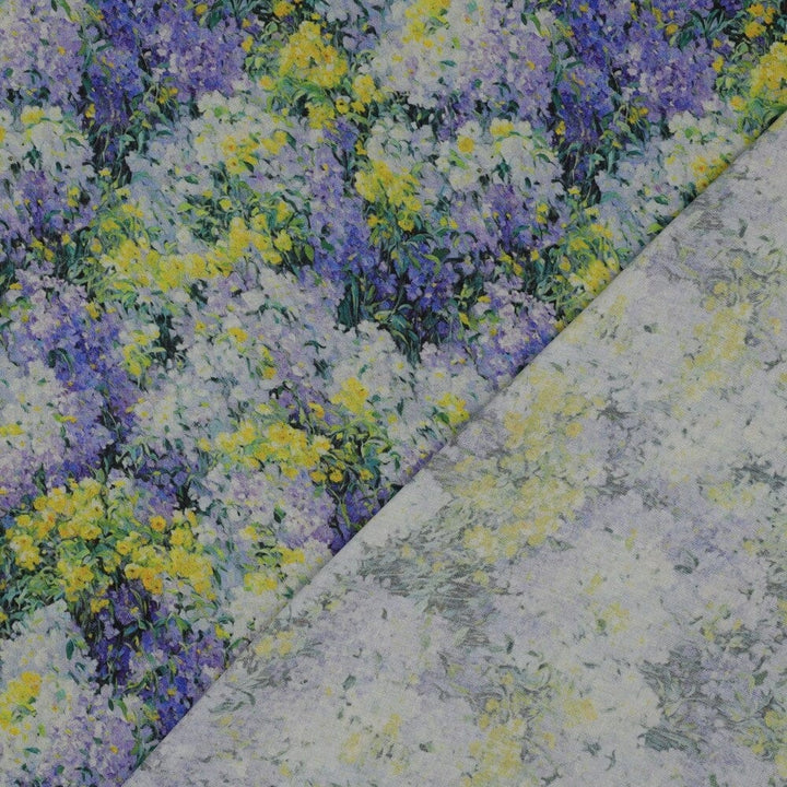 Viskose „Soft Bloom“ – florales Aquarell in Blau Fadenwunsch 