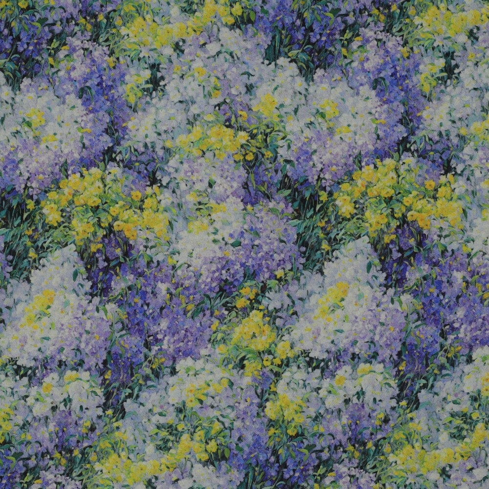Viskose „Soft Bloom“ – florales Aquarell in Blau Fadenwunsch 
