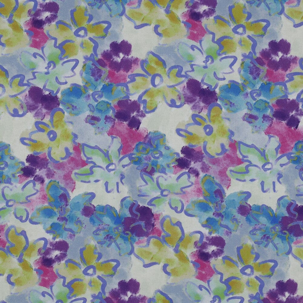 Viskose „Candy Bloom“ – zarte Aquarellblumen in Blau Fadenwunsch 