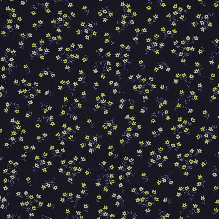 Viskose „Tiny Bloom“ – zarte Streublumen in Marineblau Fadenwunsch 