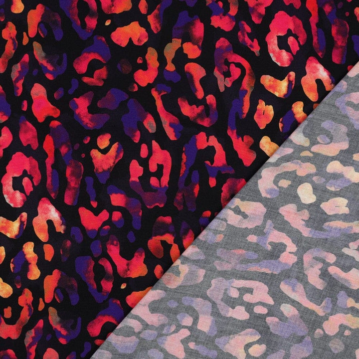 Viskose „Wild Glow“ – abstrakter Leo-Print in Schwarz Fadenwunsch 