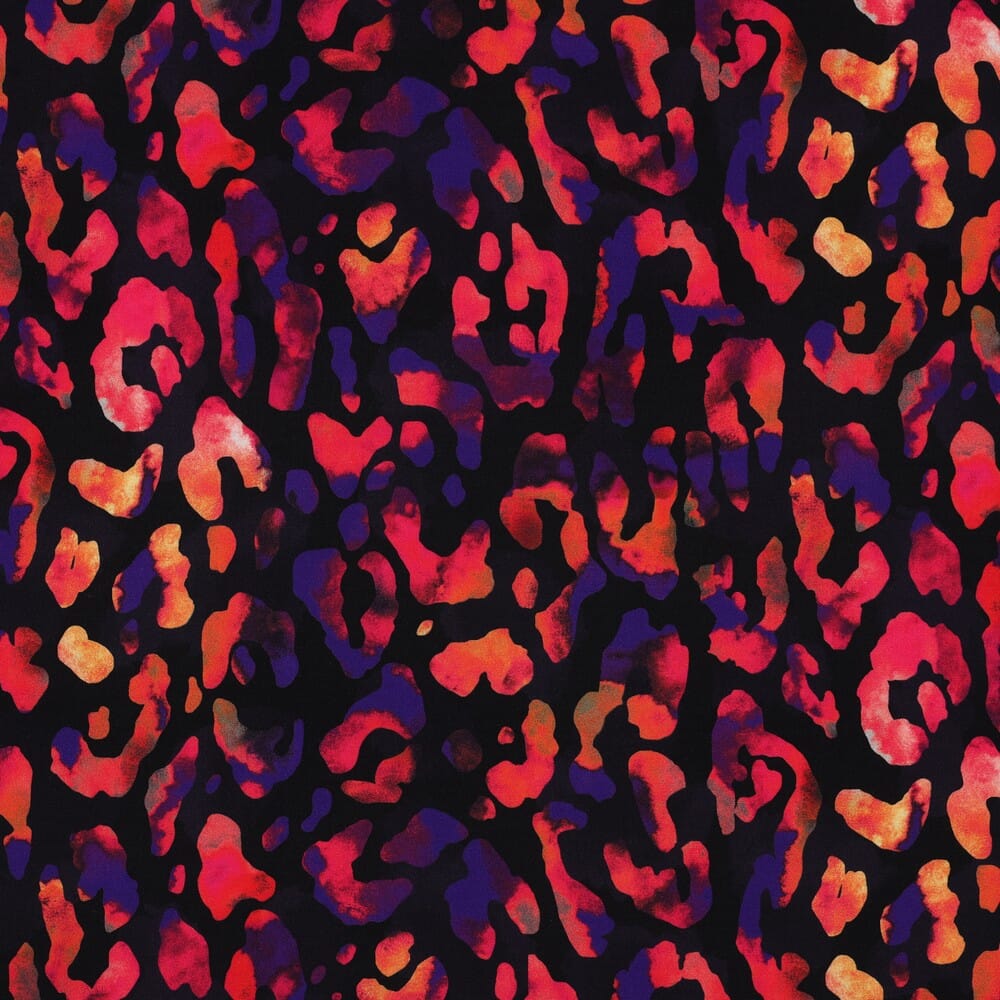 Viskose „Wild Glow“ – abstrakter Leo-Print in Schwarz Fadenwunsch 