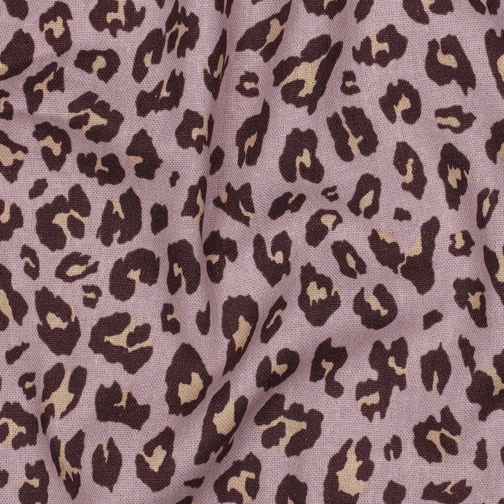 Leinen Viskose Leoprint - Mauve Fadenwunsch 