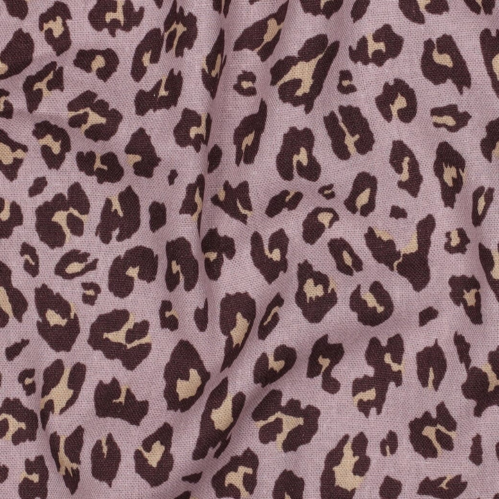 Leinen Viskose Leoprint - Mauve Fadenwunsch 