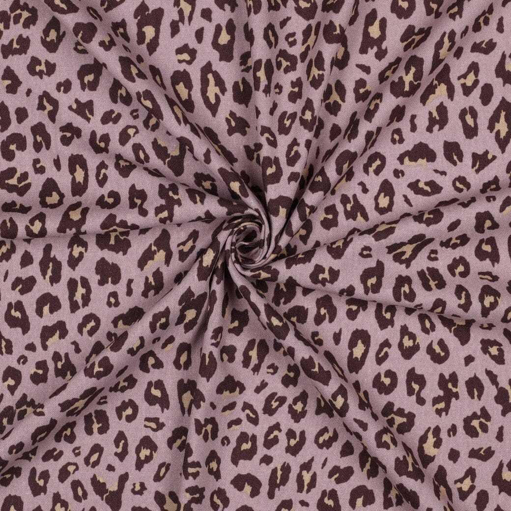 Leinen Viskose Leoprint - Mauve Fadenwunsch 