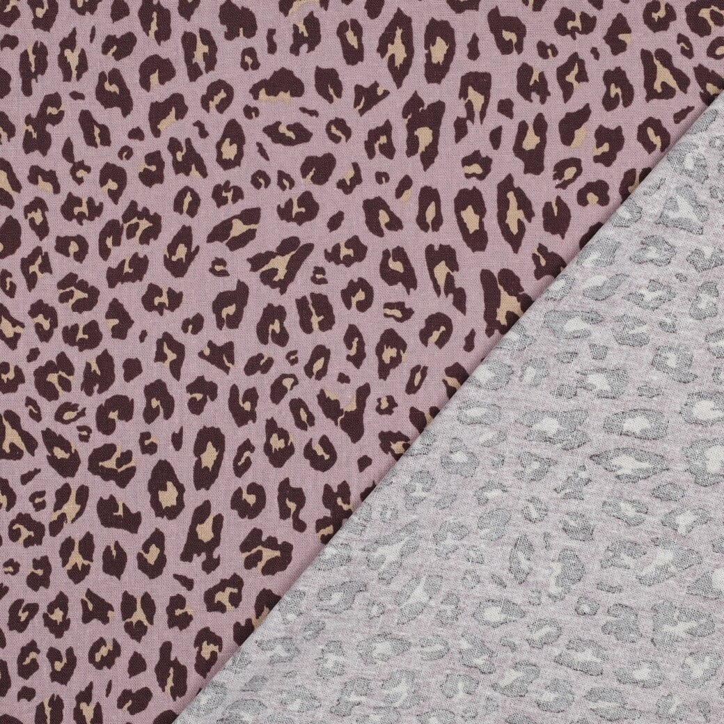 Leinen Viskose Leoprint - Mauve Fadenwunsch 