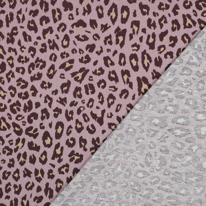 Leinen Viskose Leoprint - Mauve Fadenwunsch 