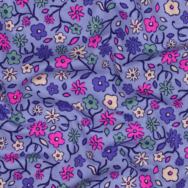 Jersey "Neon Blumen - Lavendel" fadenwunsch 