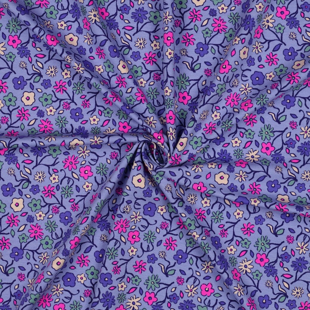Jersey "Neon Blumen - Lavendel" fadenwunsch 