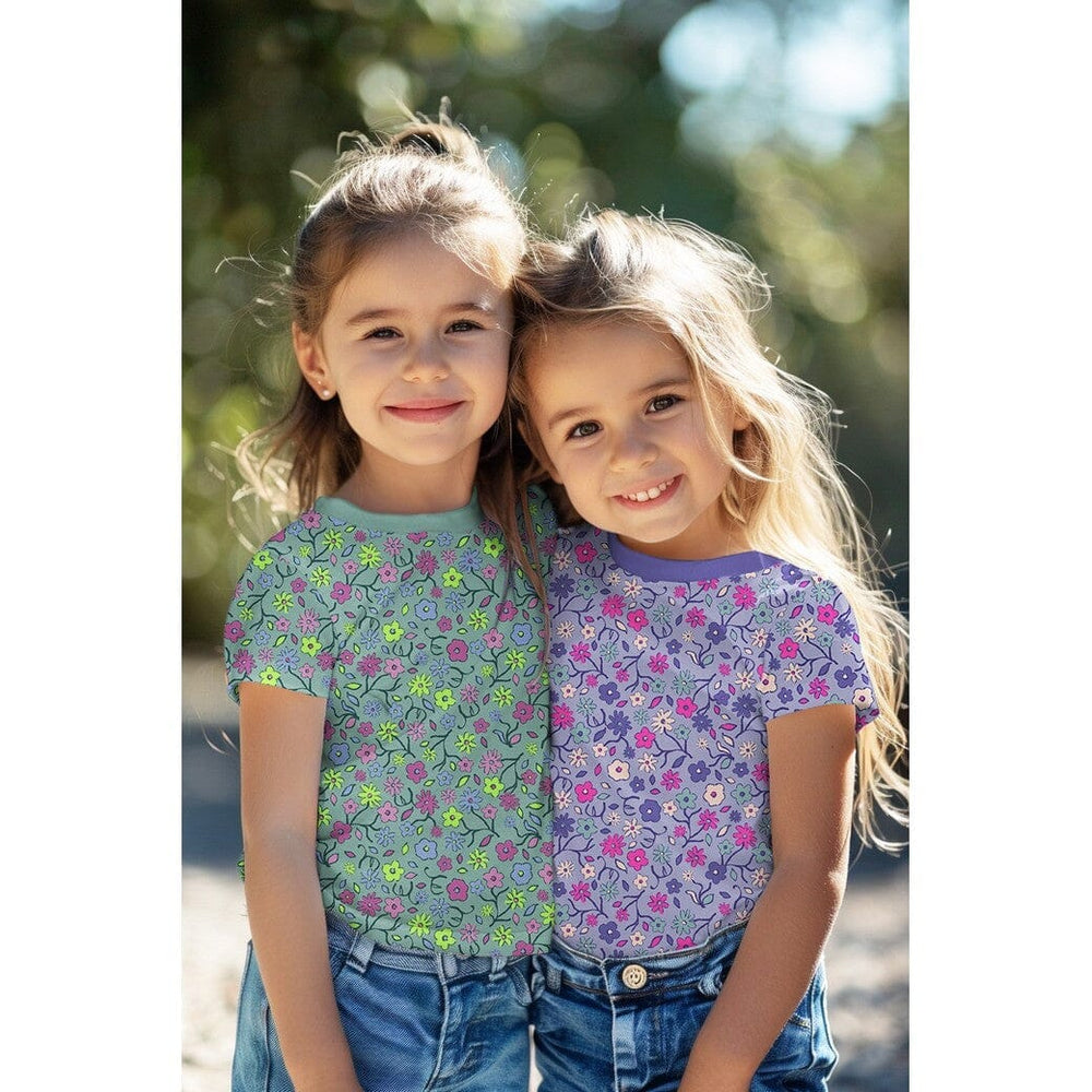 Jersey "Neon Blumen - Lavendel" fadenwunsch 