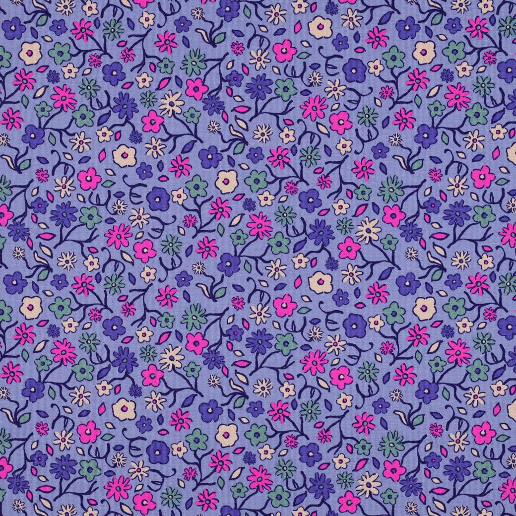 Jersey "Neon Blumen - Lavendel" fadenwunsch 