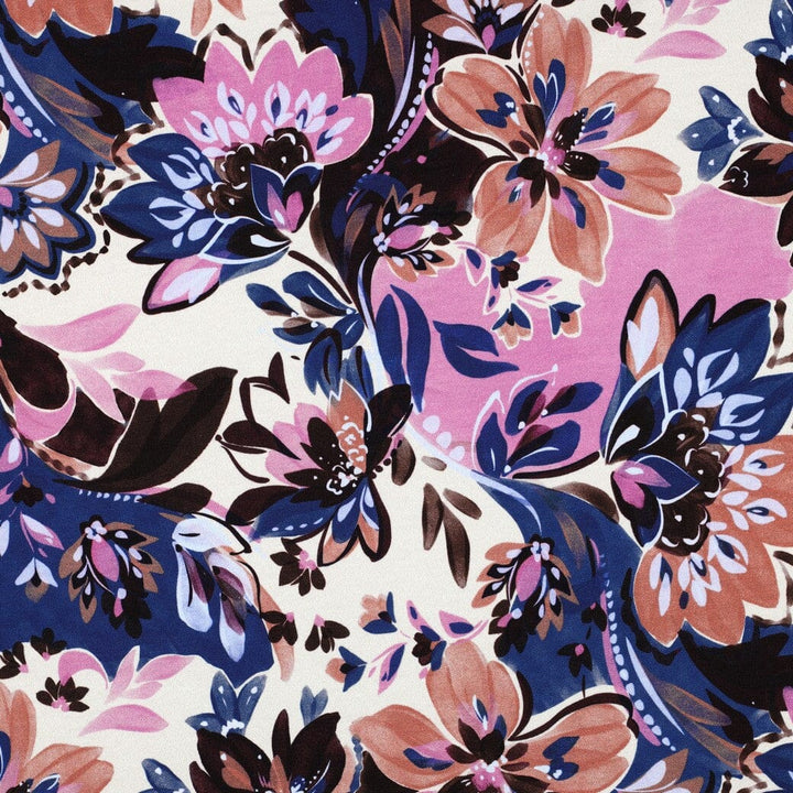French Terry „Boho Bloom“ – Ecru Fadenwunsch 