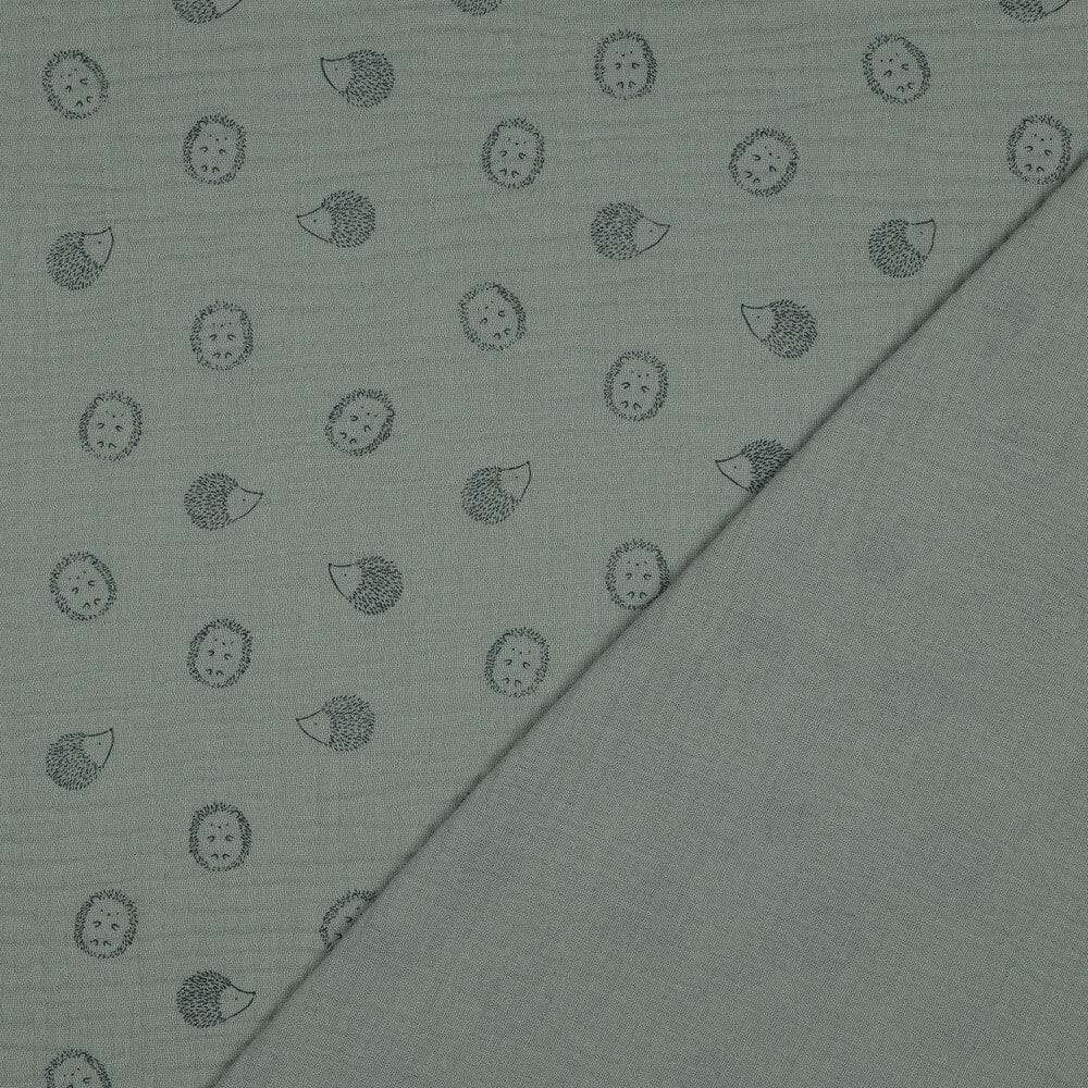 Musselin "Igel - Grün" Swafing 