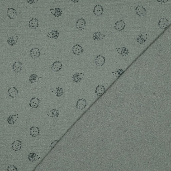 Musselin "Igel - Grün" Swafing 