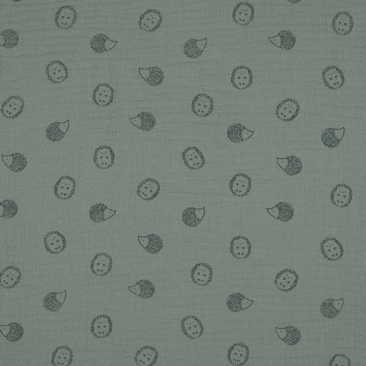 Musselin "Igel - Grün" Swafing 