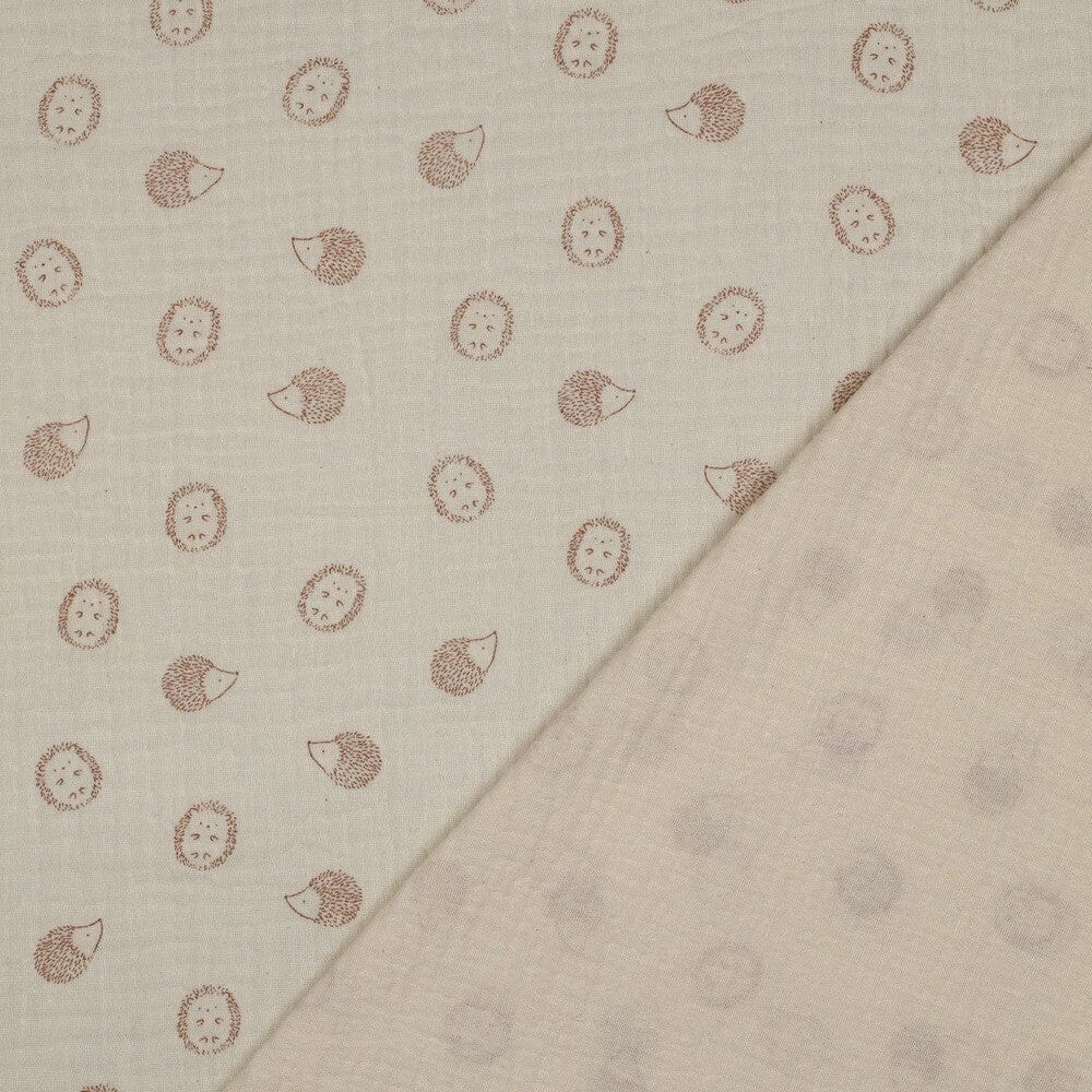 Musselin "Igel - Creme hell" Swafing 