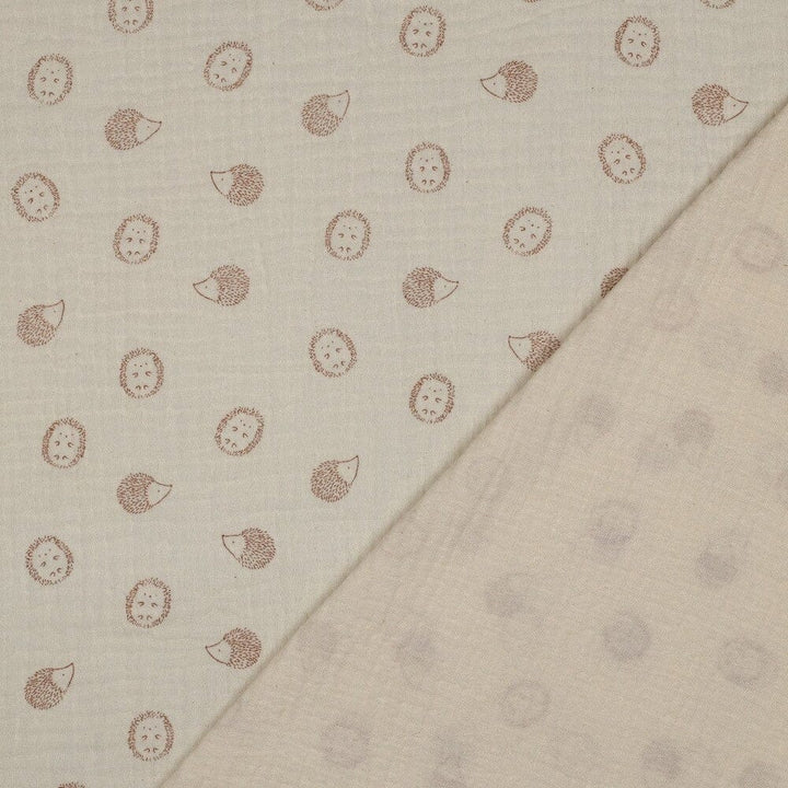 Musselin "Igel - Creme hell" Swafing 