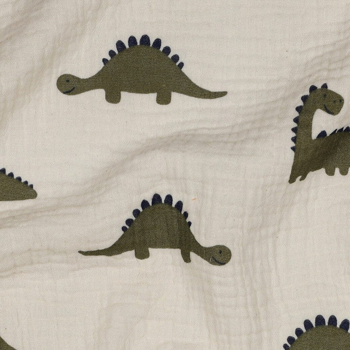 Musselin "Dinosaurier - Natural" Swafing 