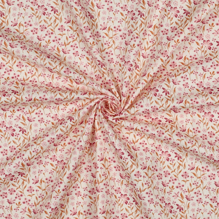 Popeline "Petite Bloom" - Blumen Rosa Fadenwunsch 