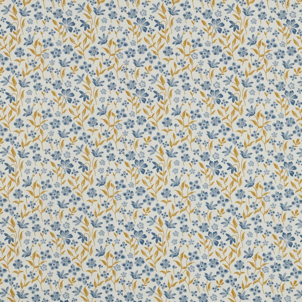 Popeline "Petite Bloom" - Blumen Blau Fadenwunsch 