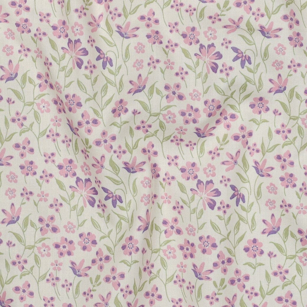 Popeline "Petite Bloom" - Blumen Lila Fadenwunsch 